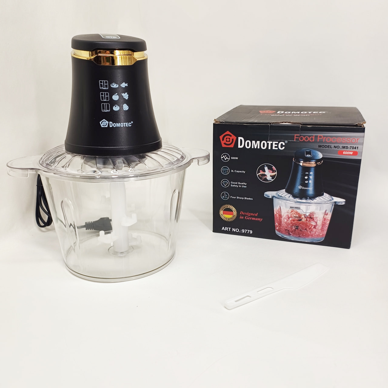 Електричний подрібнювач Domotec MS-7041 600 Вт 3 л з чашею - Зображення 3