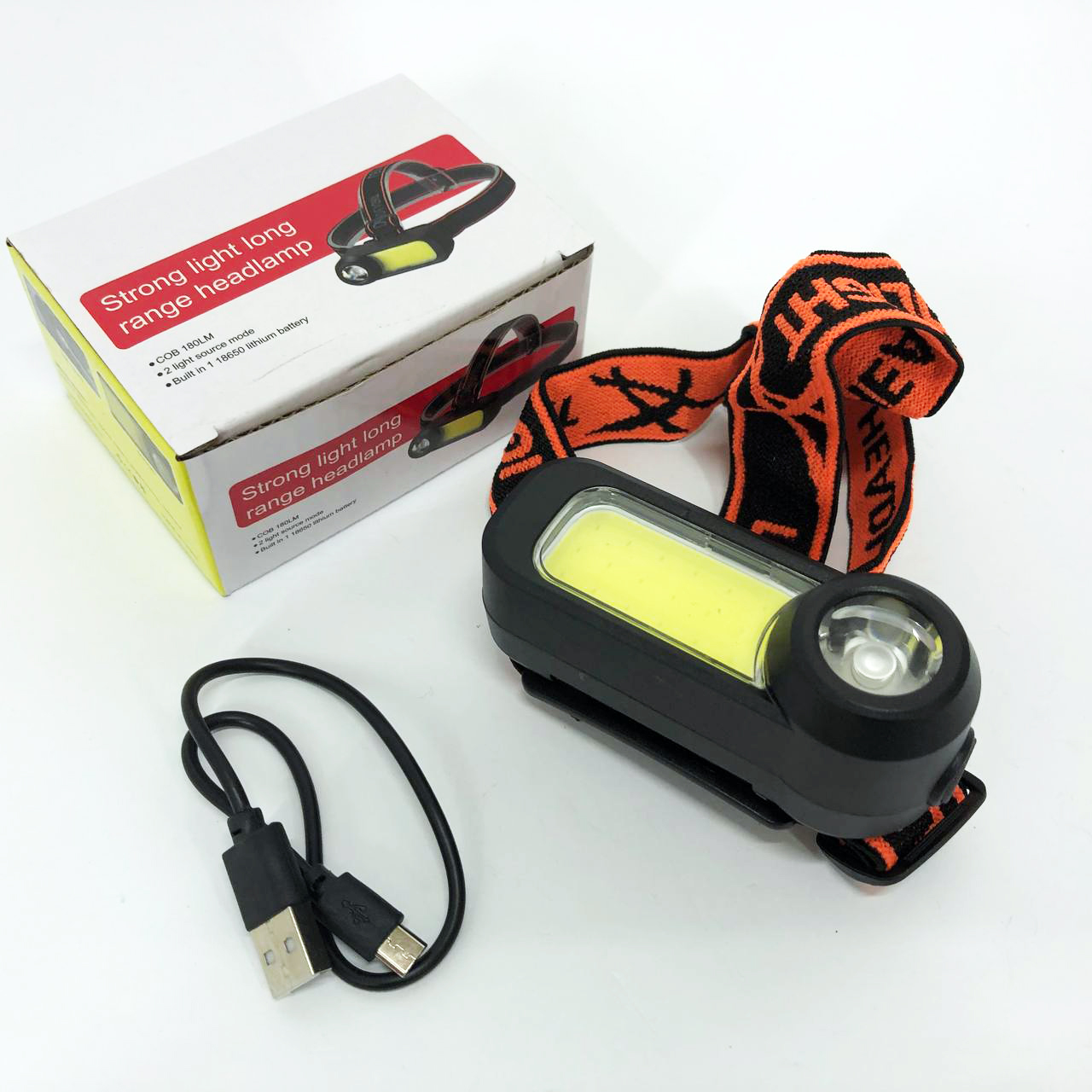 Налобний ліхтар WH-1707-XPE+COB портативний водонепроникний LED - Зображення 2