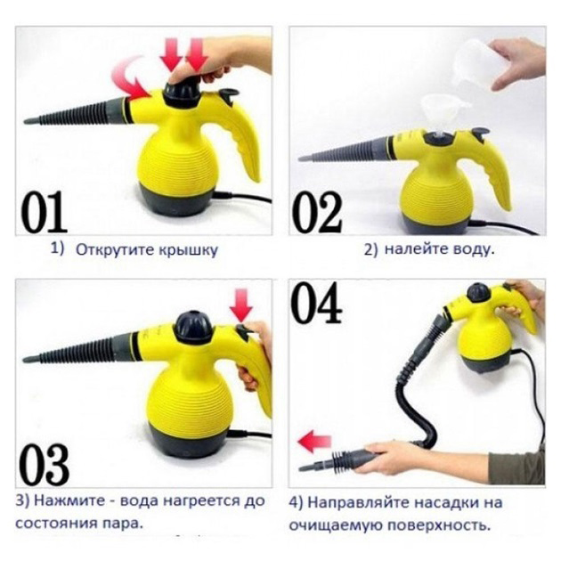 Пароочисник Steam Cleaner Pro 1000 Вт з 6 насадками - Зображення 5