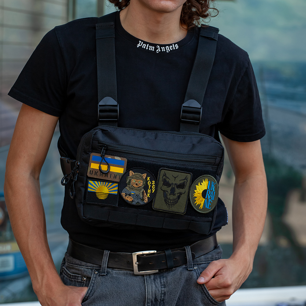 Нагрудна сумка MOLLE для патчів і шевронів з 5 кишеньками тактична чоловіча - Зображення 4