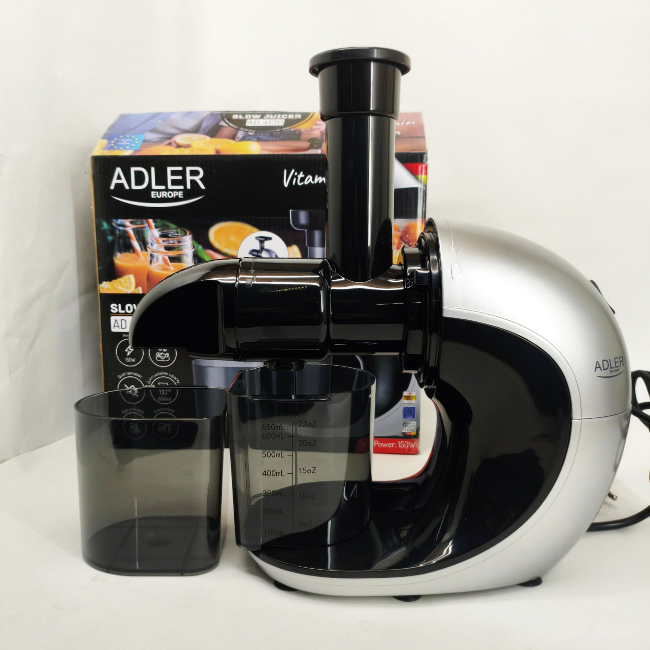 Соковитискач шнековий Adler AD 4130 150 Вт для цитрусових фруктів та овочів