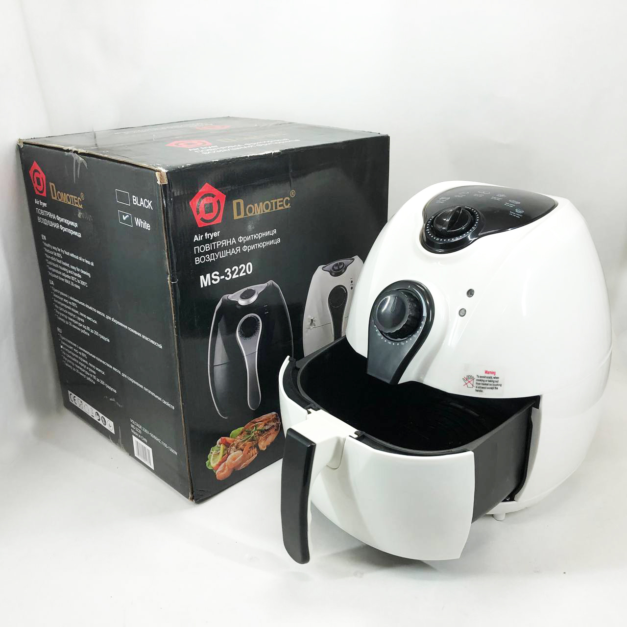 Аерофритниця Domotec MS-3220 1300 Вт 4,5 л без масла з таймером white - Зображення 5