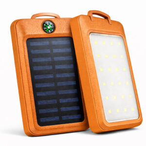 Power Bank Solar 18000 mAh Orange з сонячною панеллю та лампою