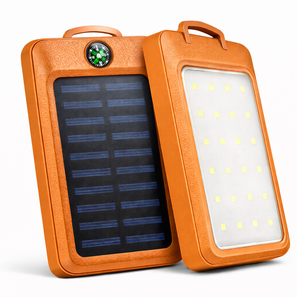 Power Bank Solar 18000 mAh Orange з сонячною панеллю та лампою