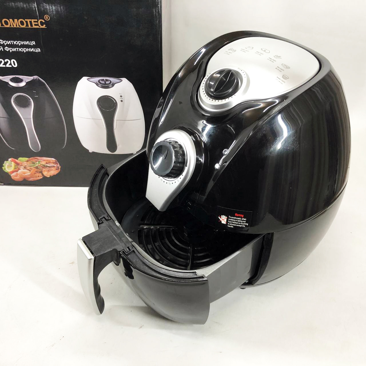 Аерофритниця Domotec MS-3220 1300 Вт 4,5 л чорна з таймером без масла