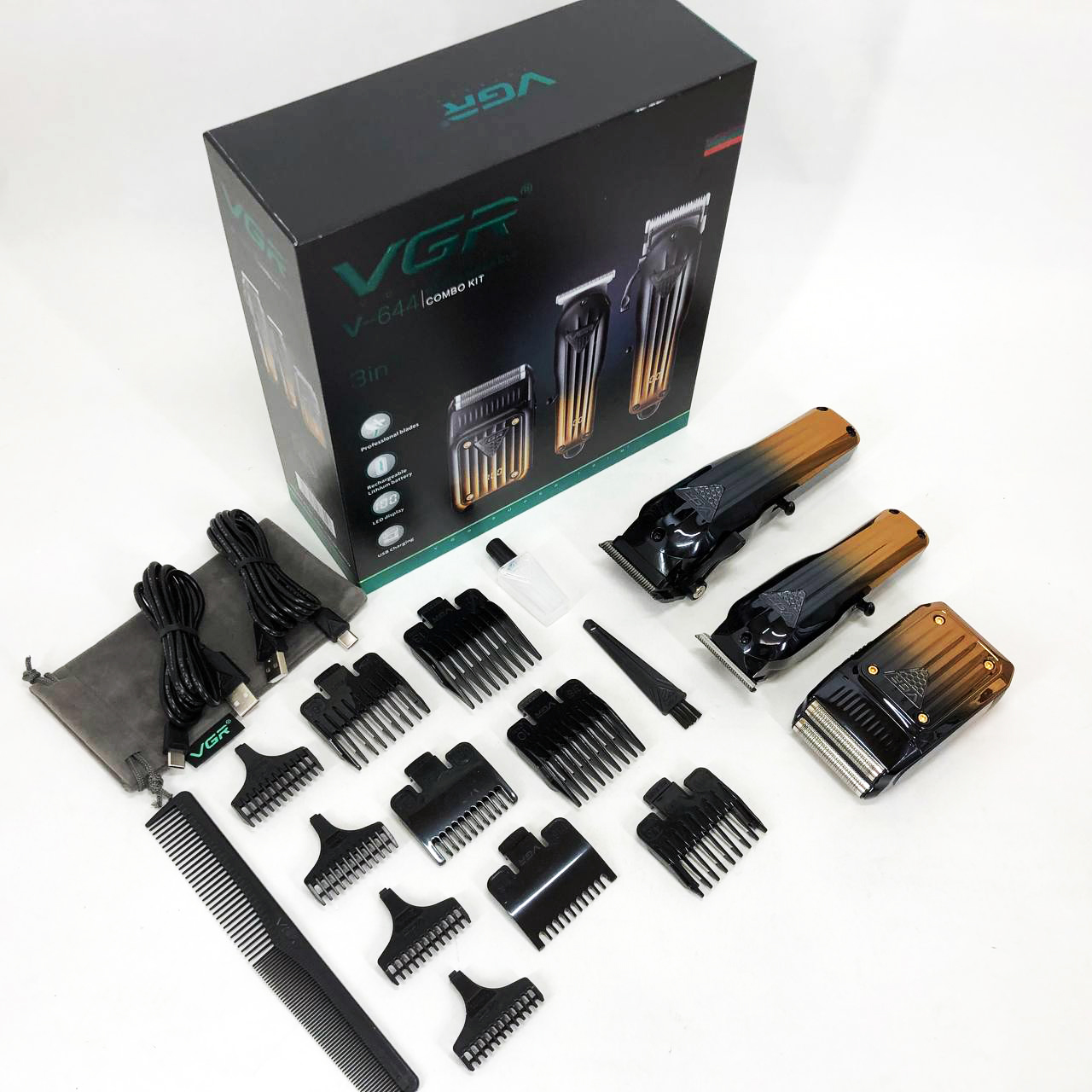 Акумуляторна машинка VGR V-644 3в1 для стрижки - Зображення 5
