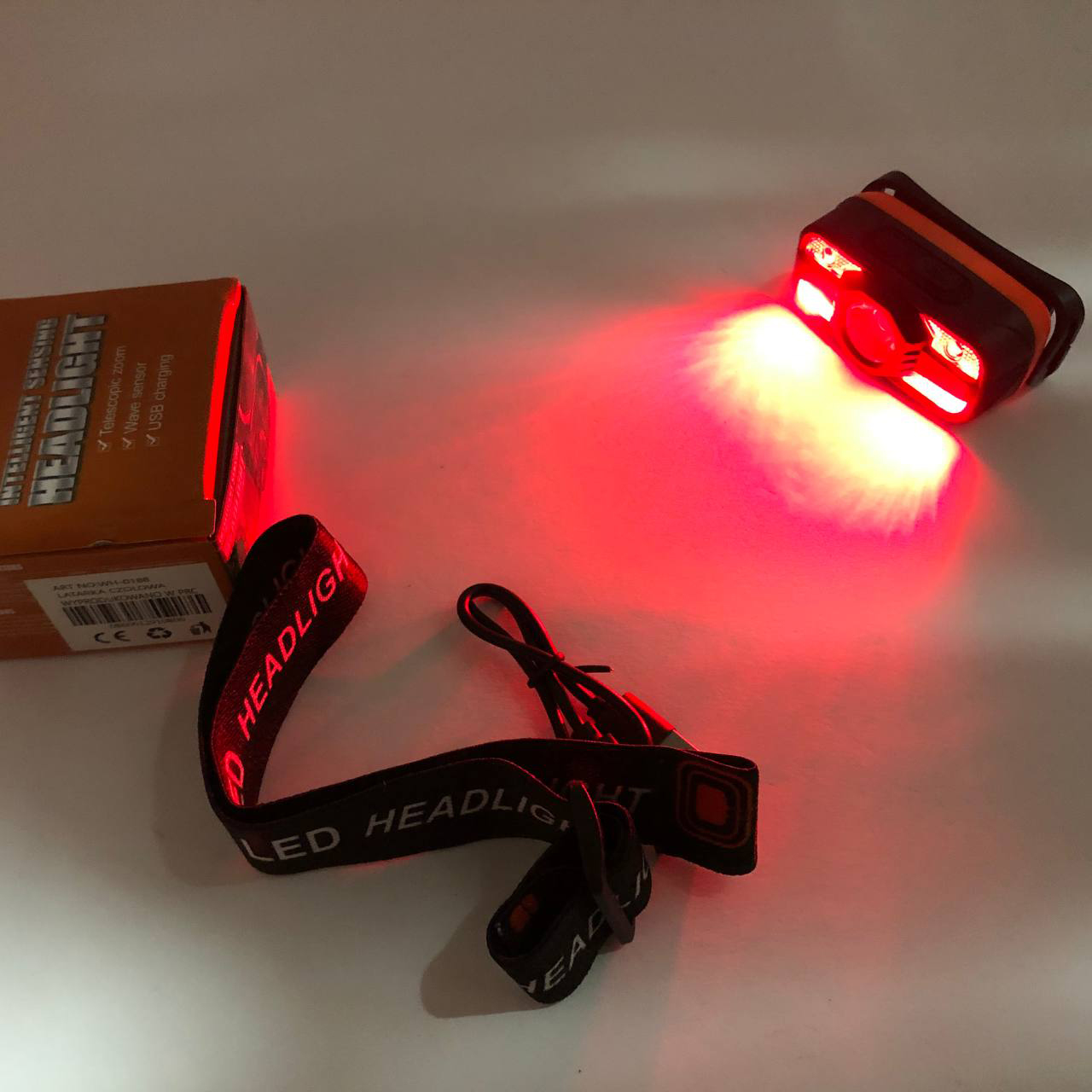 Налобний ліхтар WH-0188 XPE+SMD для туризму, риболовлі та полювання - Зображення 5