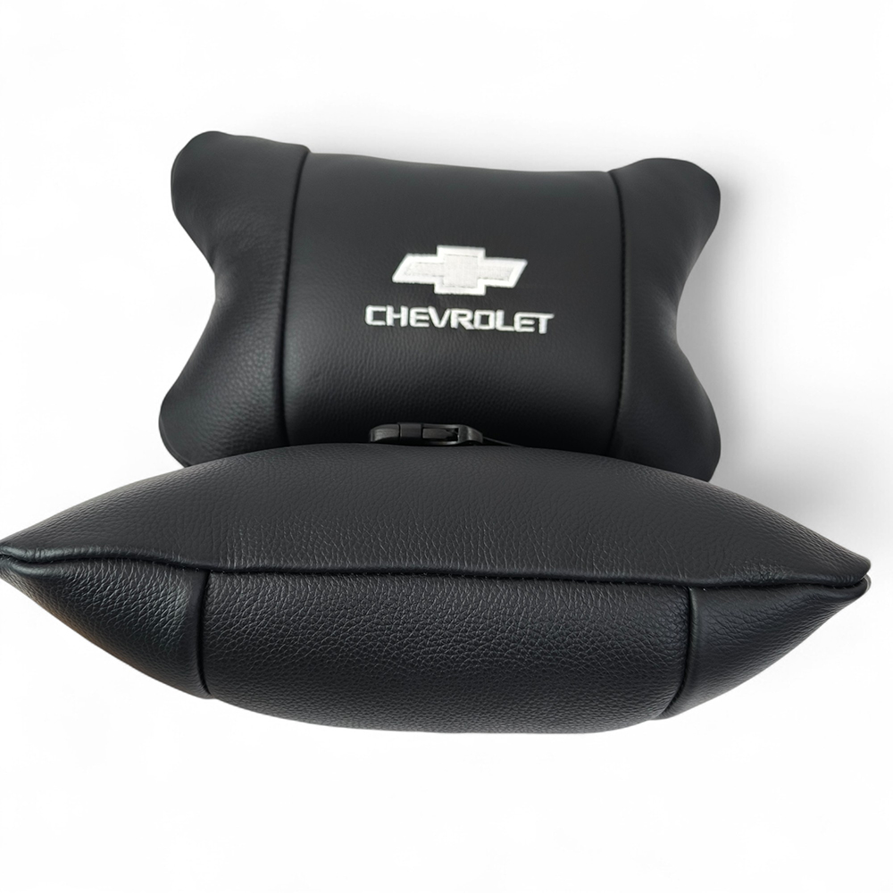 Автомобільна подушка Chevrolet з натуральною італійською шкірою та шкірним брелком - Зображення 5