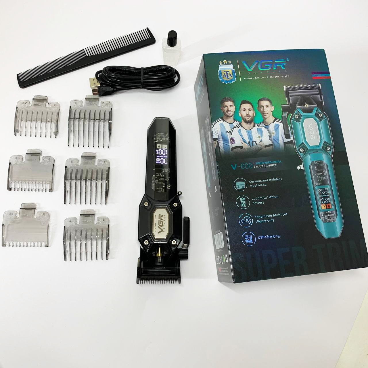 Акумуляторна машинка для стрижки VGR V-600 чорного кольору - Зображення 6