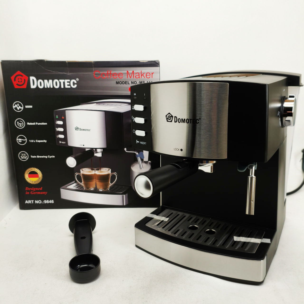 Рожкова кавомашина кавоварка Domotec MS-113 1.6л 15 Бар 850Вт - Зображення 4