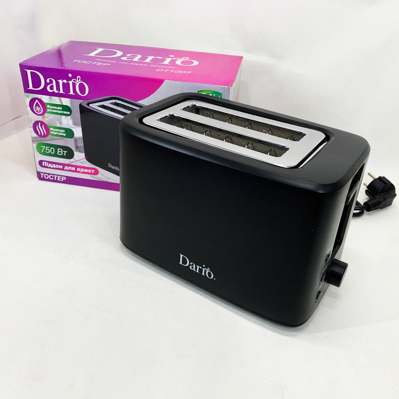 Тостер DARIO DT1007 чорного кольору - Зображення 4