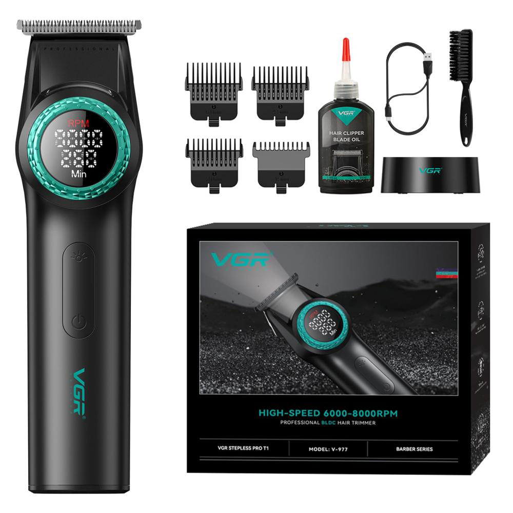 Тример VGR V-977 BLACK з регулюванням потужності 6000–8000 RPM