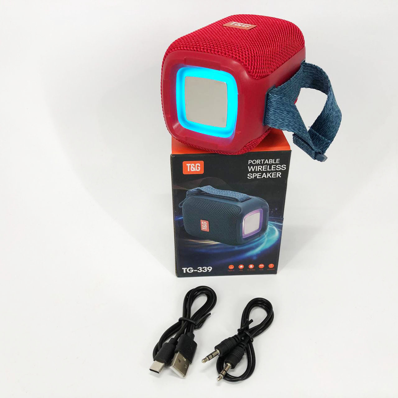 Портативна Bluetooth колонка TG339 5 Вт з червоним RGB-підсвічуванням - Зображення 5