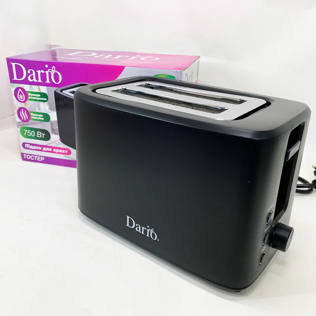 Тостер DARIO DT1007 чорного кольору - Зображення 5