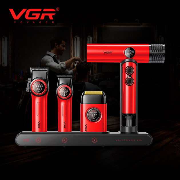Набір VGR STEPLERSS RPO 4в1 RED для стрижки і бритьби - Зображення 2