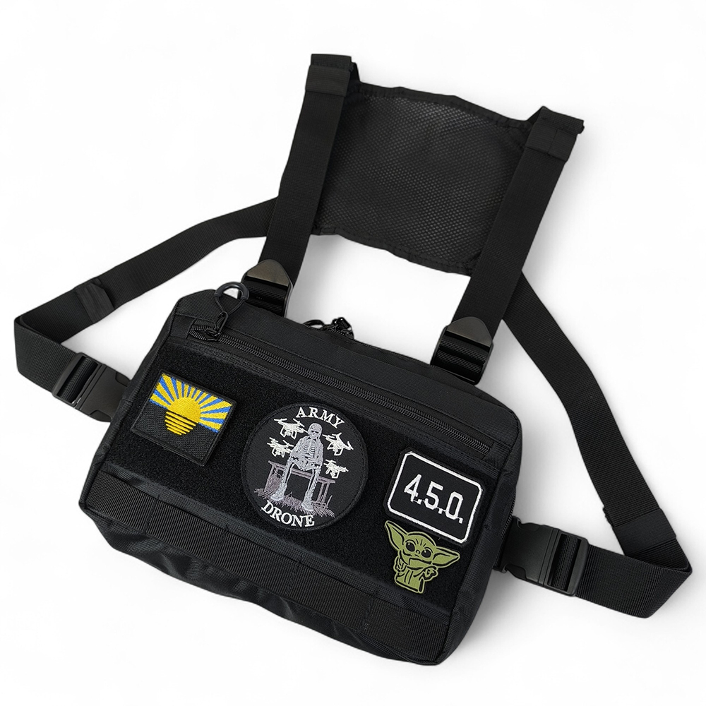 Нагрудна сумка MOLLE для патчів і шевронів з 5 кишеньками тактична чоловіча