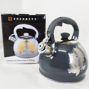 Чайник із свистком Edenberg EB-1956 2 л з нержавіючою сталяю Black Silver