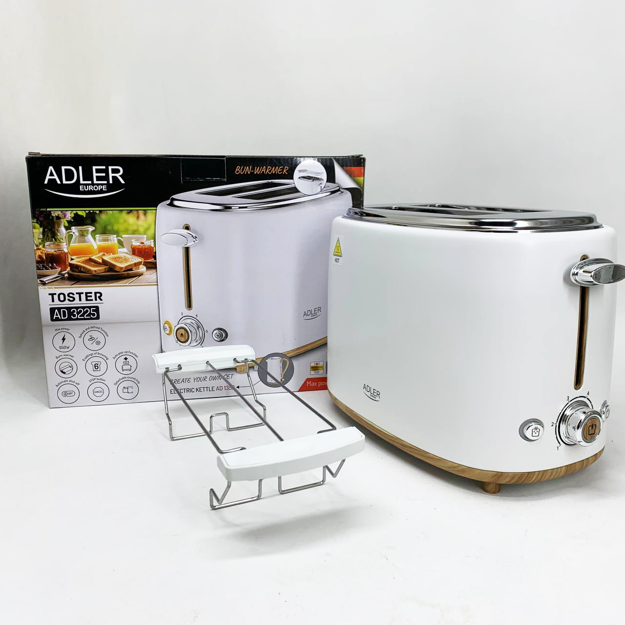Тостер Adler AD 3225 з решіткою 950 Вт 6 рівнів обсмажування