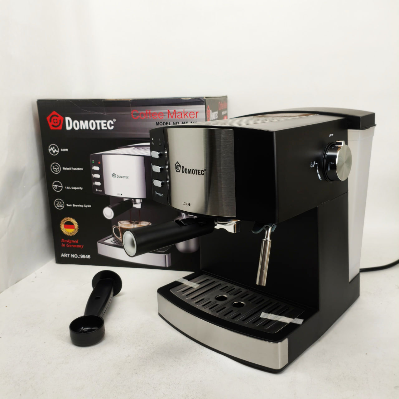 Рожкова кавомашина кавоварка Domotec MS-113 1.6л 15 Бар 850Вт - Зображення 2