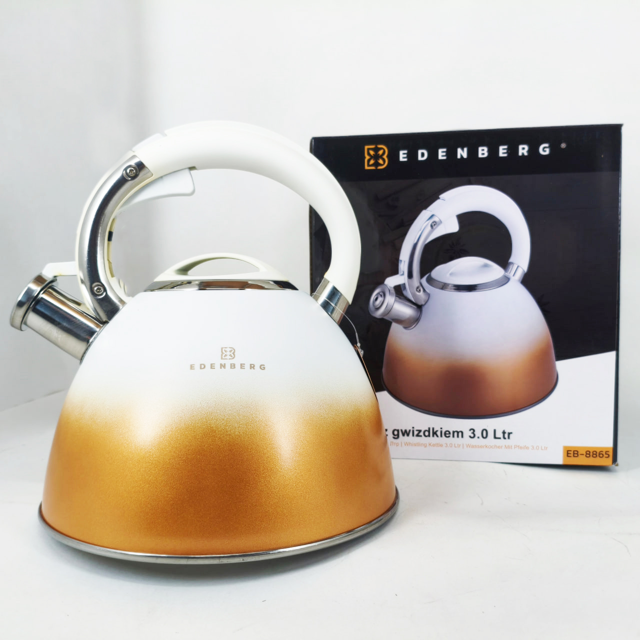 Чайник Edenberg EB-8865 зі свистком 3 л White - Зображення 4