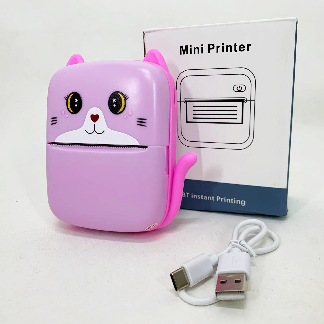 Портативний дитячий термопринтер з Bluetooth A8 Cat міні принтер для телефону Pink - Зображення 6