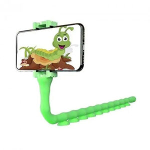 Гнучкий тримач для телефону Cute Worm Lazy Holder з універсальними присосками зелений