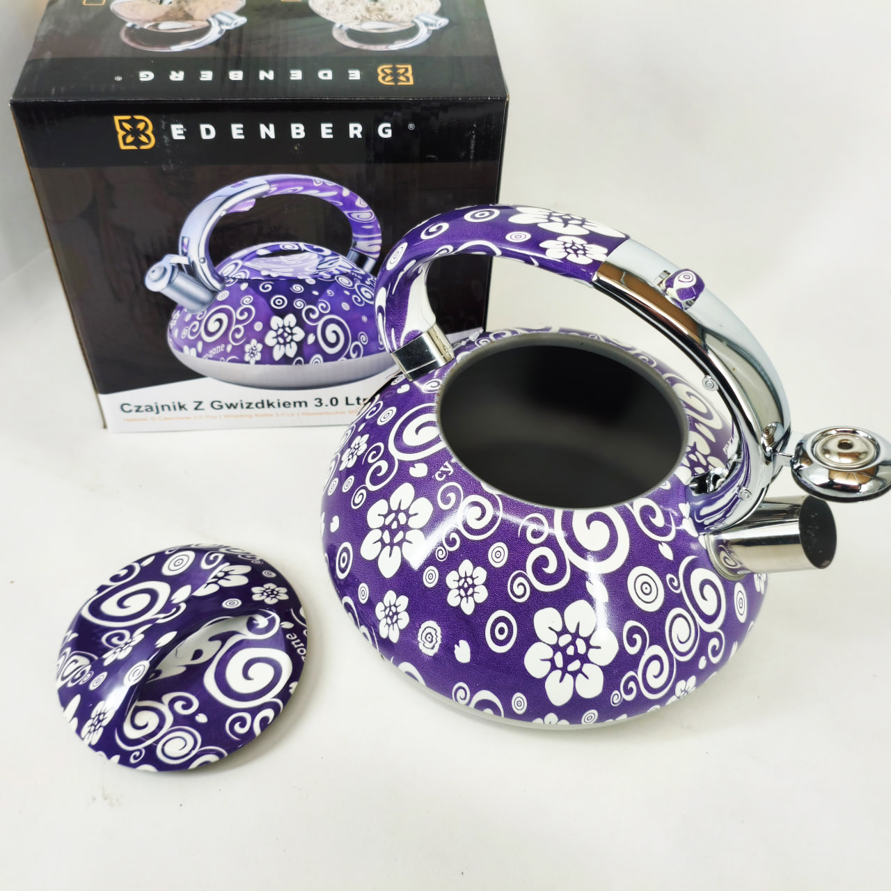 Чайник із свистком Edenberg EB-1959 3 л з капсульним дном Purple - Зображення 2