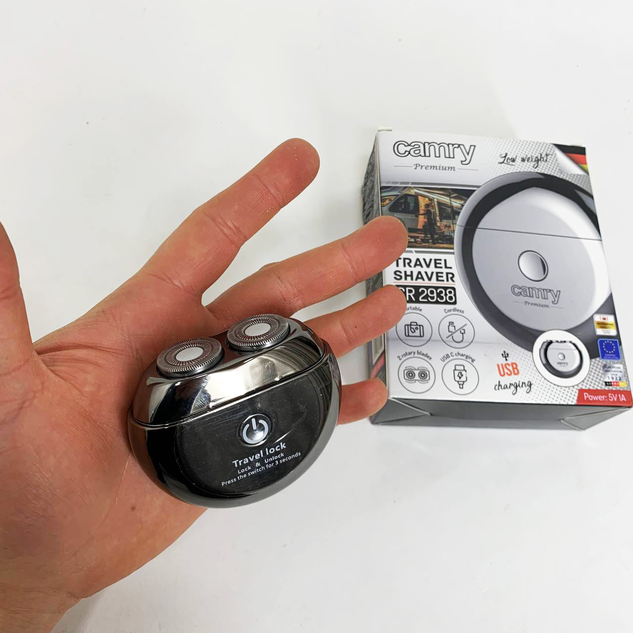 Дорожня бритва Camry CR 2938 з двома головками USB акумуляторними - Зображення 3