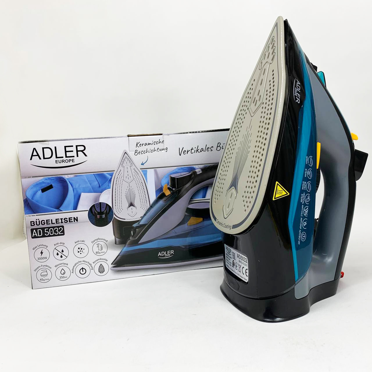 Парова праска Adler AD 5032 з керамічною підошвою 3000 Вт - Зображення 3
