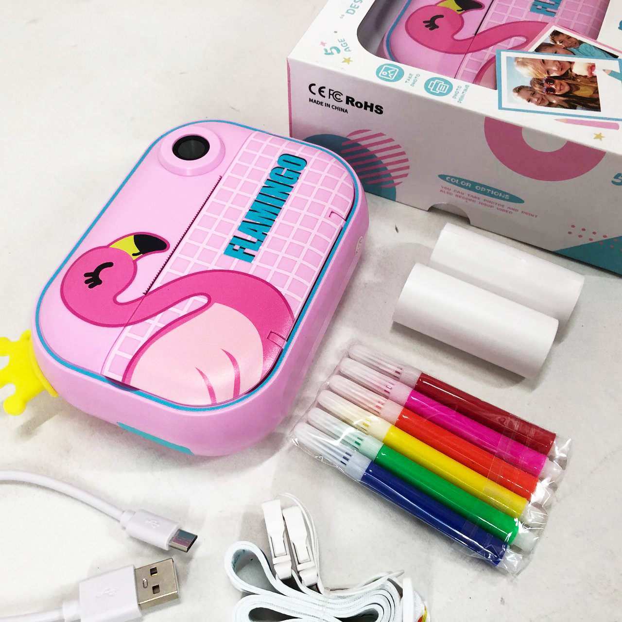 Дитячий фотоапарат YT008 PINK FLAMINGO з підтримкою microSD - Зображення 6