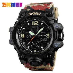 Наручний годинник SKMEI 1155BAG червоний камуфляж для чоловіка