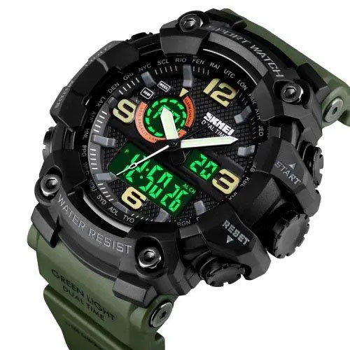Наручні годинники SKMEI 1520AG Army Green чоловічі зелені - Зображення 5