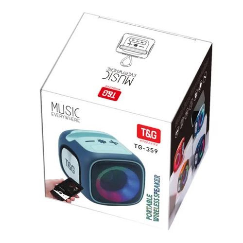 Портативна Bluetooth колонка TG359 7 Вт синє RGB-підсвічування - Зображення 4