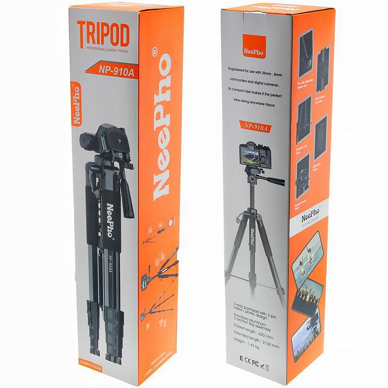 Штатив NeePho NP-910A для зйомки 57-210см з розборним тримачем у чохлі - Зображення 4