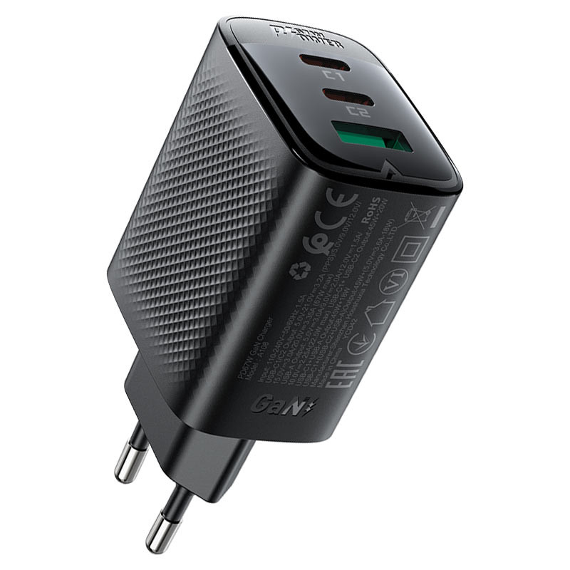 Мережевий зарядний пристрій Acefast A108 GaN PD67W (1USB-A/2C) - Зображення 2