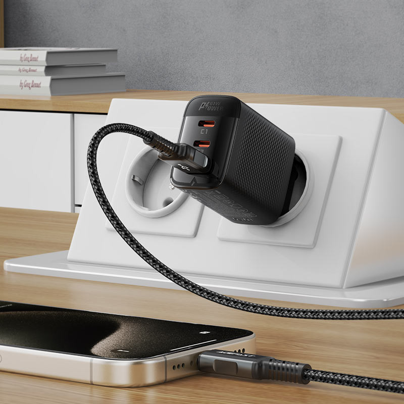 Мережевий зарядний пристрій Acefast A108 GaN PD67W (1USB-A/2C) - Зображення 5