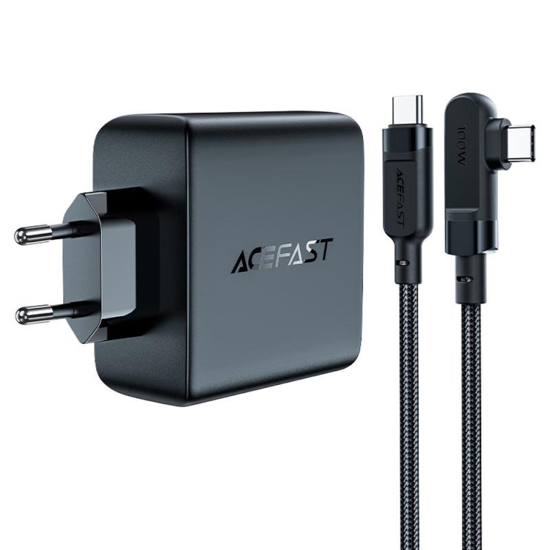 Мережевий зарядний пристрій Acefast A37 PD100W+QC3.0 GaN (1USB-A/3C) + кабель Type-C to Type-C 2m - Зображення 2