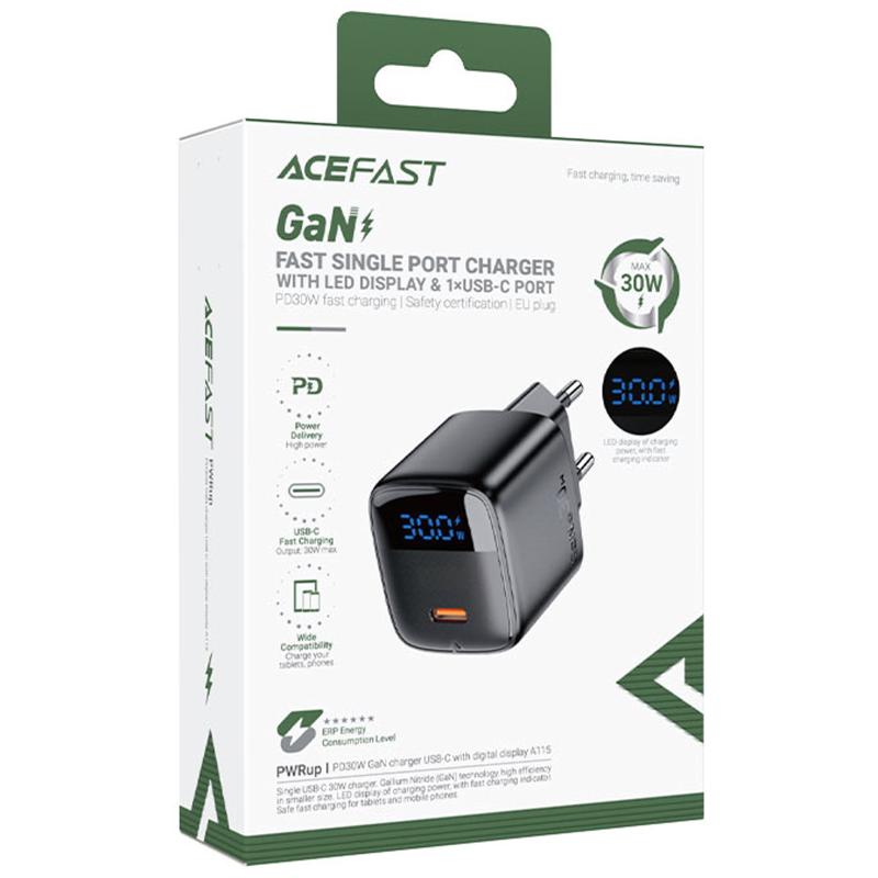 Мережевий зарядний пристрій Acefast A115 PD30W GaN (1USB-C) - Зображення 2