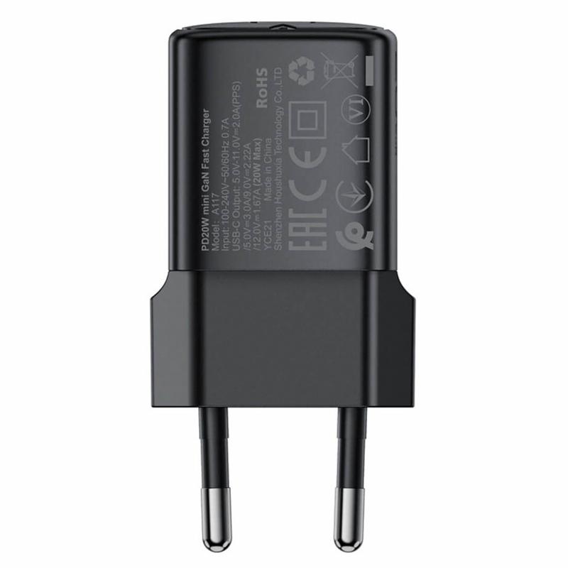 Мережевий зарядний пристрій Acefast A117 mini PD20W GaN (1USB-C) - Зображення 2