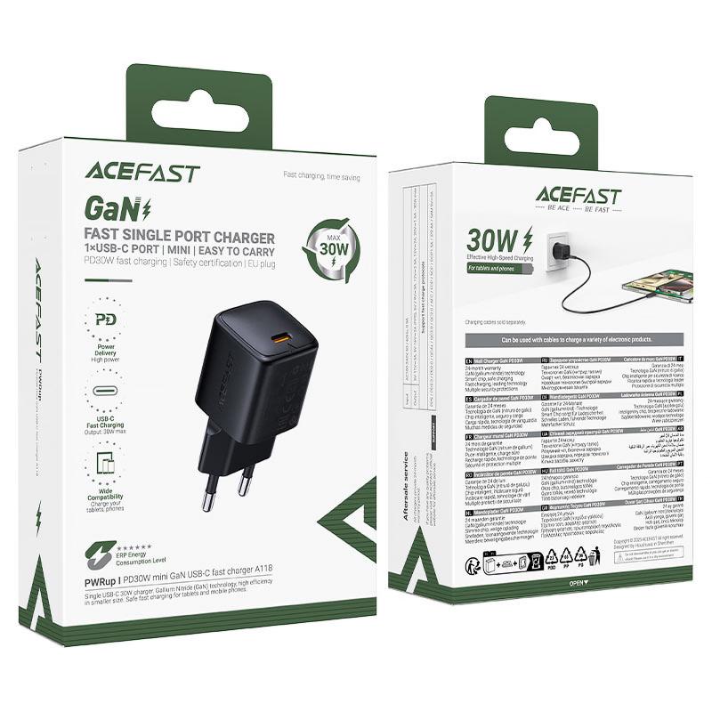 Мережевий зарядний пристрій Acefast A118 PD30W GaN (1USB-C) - Зображення 2