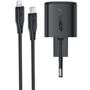 Мережевий зарядний пристрій Acefast A118 PD30W GaN (1USB-C) + кабель Type-C to Lightning