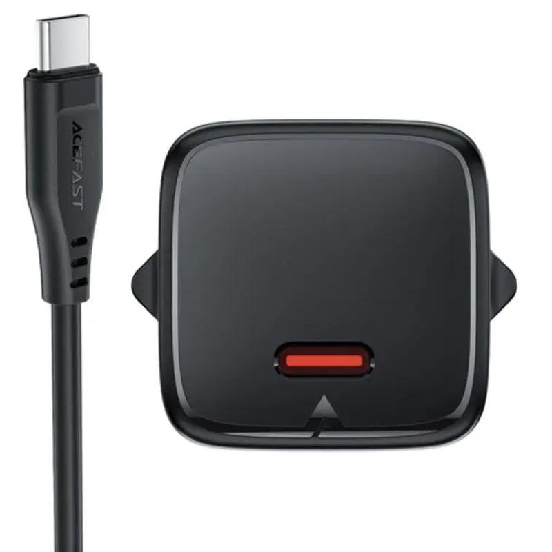 Мережевий зарядний пристрій Acefast A118 PD30W GaN (1USB-C) + кабель Type-C to Lightning - Зображення 2