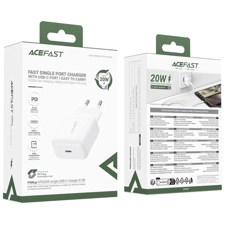 Мережевий зарядний пристрій Acefast A130 PD20W (1USB-C) - Зображення 2