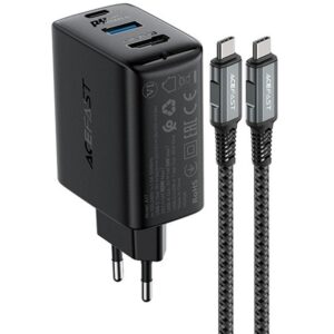 Мережевий зарядний пристрій Acefast A17 PD65W GaN (1USB-A/1C/1HDMI) + кабель Type-C to Type-C