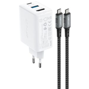 Мережевий зарядний пристрій Acefast A17 PD65W GaN (1USB-A/1C/1HDMI) + кабель Type-C to Type-C