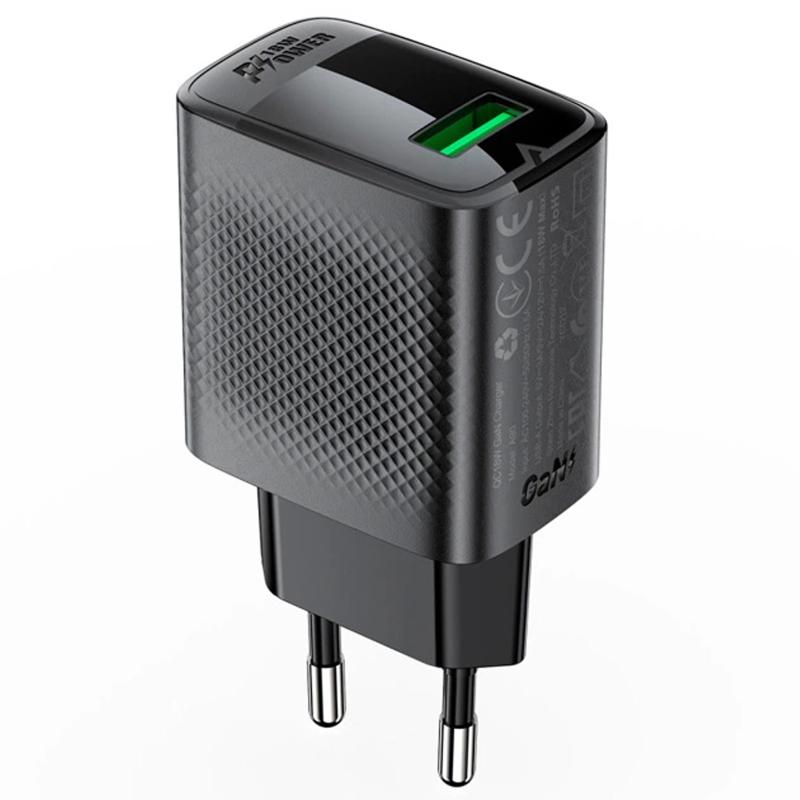 Мережевий зарядний пристрій Acefast A90 QC3.0 18W (1USB-A)