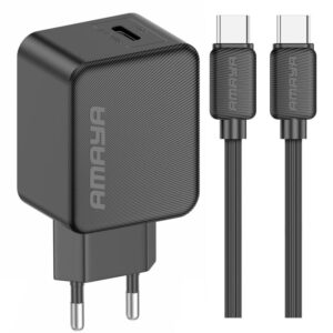 Мережевий зарядний пристрій Amaya E112CC PD25W (1USB-C) + кабель Type-C to Type-C