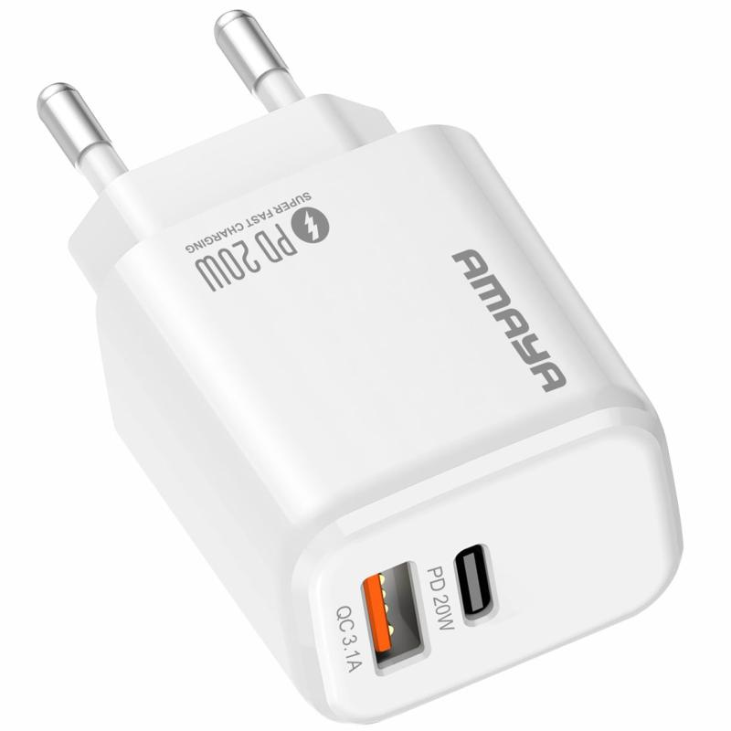 Мережевий зарядний пристрій Amaya E43D PD20W (1USB-A/1C)