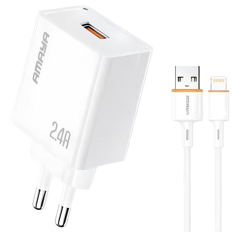 Мережевий зарядний пристрій Amaya E79D 2.4A (1USB-A) + кабель USB to Lightning