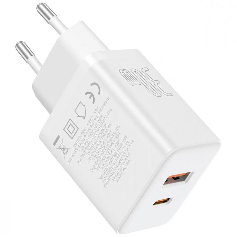 Мережевий зарядний пристрій Baseus Cube Pro Fast Charger PD30W+QC3.0 (1USB-A/1C) (P10111404) - Зображення 4